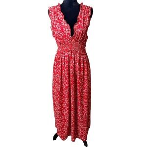 Max Studio | Red Floral Maxi Dress | Sz L